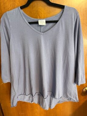 C·M·C Relaxed V-Neck Long Sleeve Top in Dusty Lavender